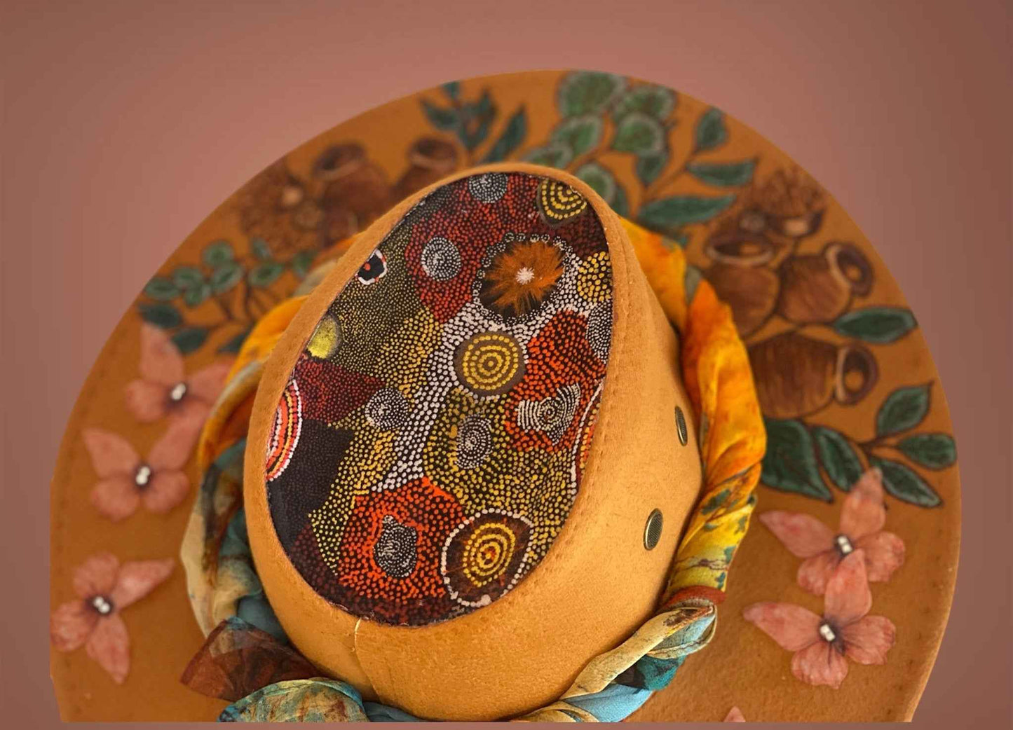 Australiana Gumnuts - Lightweight Custom Felt Hat with Unique Handcrafted Design