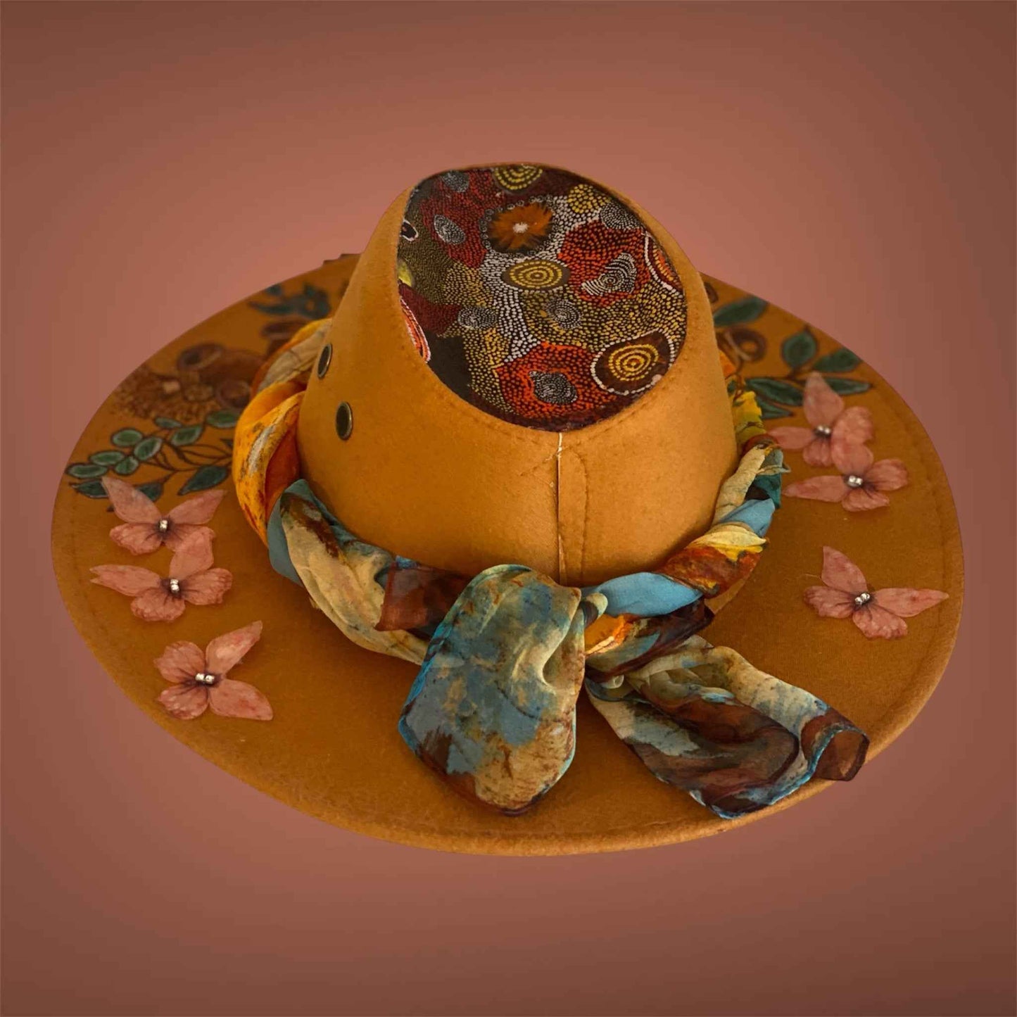 Australiana Gumnuts - Lightweight Custom Felt Hat with Unique Handcrafted Design