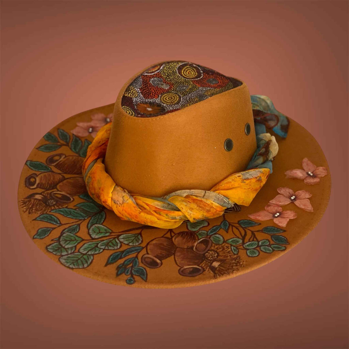 Australiana Gumnuts - Lightweight Custom Felt Hat with Unique Handcrafted Design