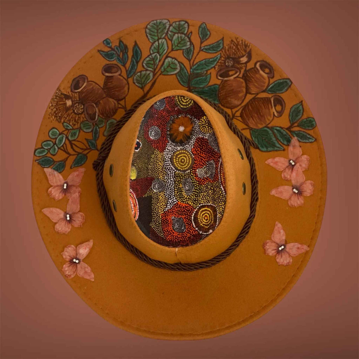 Australiana Gumnuts - Lightweight Custom Felt Hat with Unique Handcrafted Design