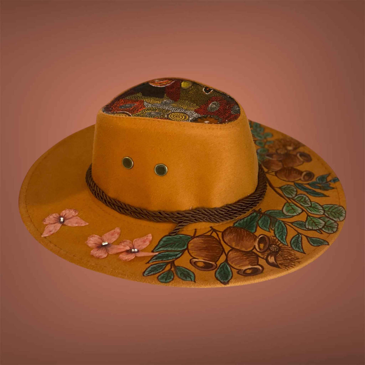 Australiana Gumnuts - Lightweight Custom Felt Hat with Unique Handcrafted Design