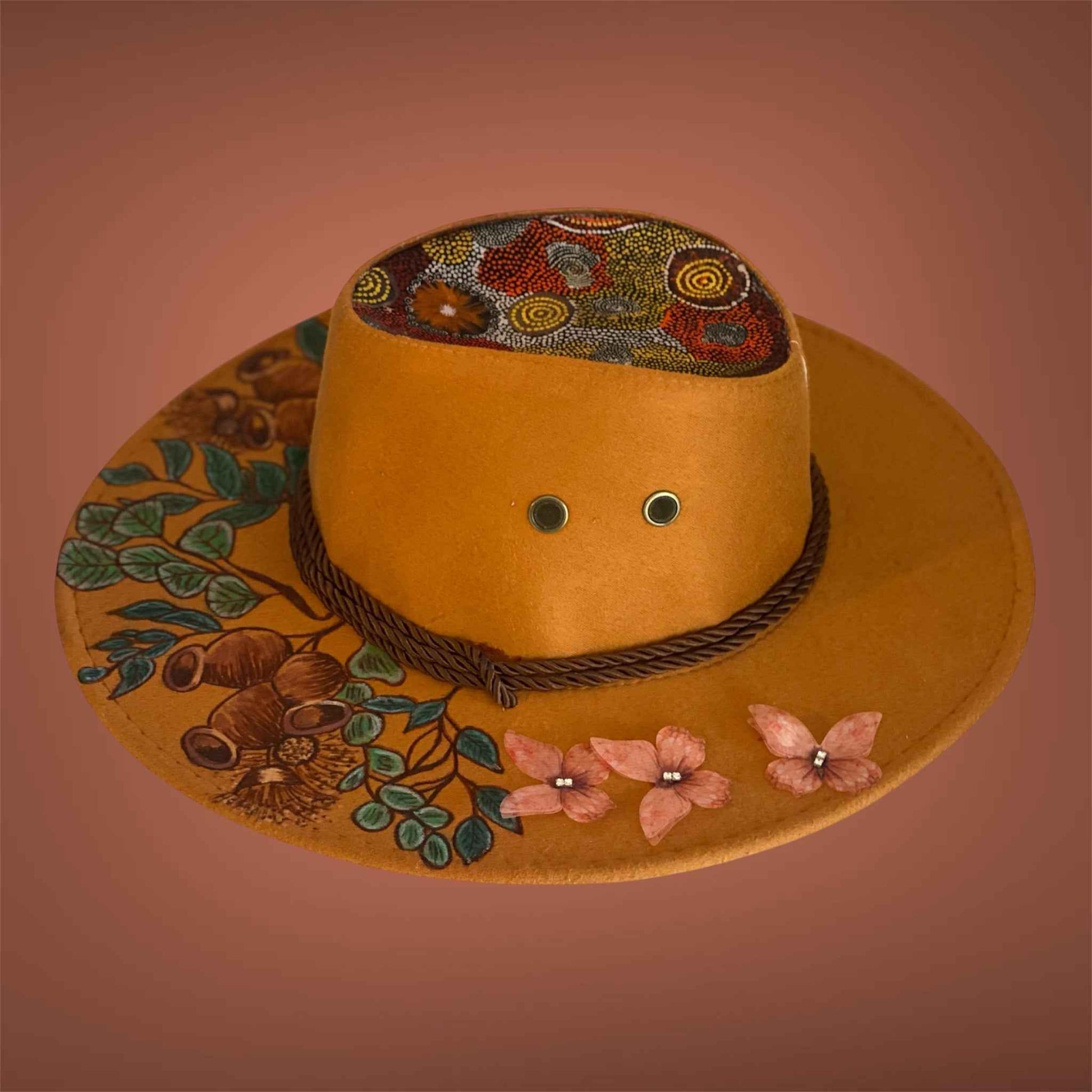 Australiana Gumnuts - Lightweight Custom Felt Hat with Unique Handcrafted Design
