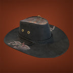 Australiana Man OOAK Custom Hat in Black size 57 fits most (Copy)