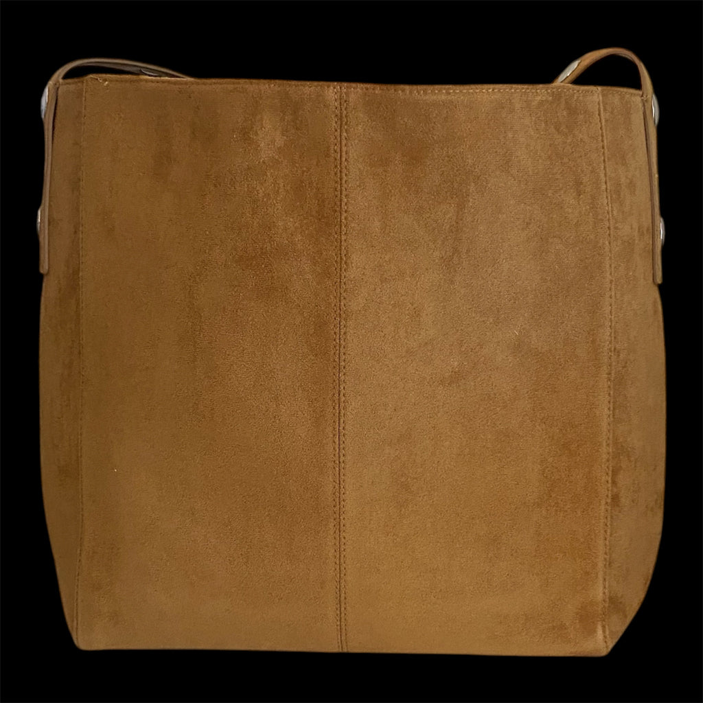 Custom Suedette Large Tote Bag, "Forest Spirit Horse", hand-burned, one off design, Golden Tan colour