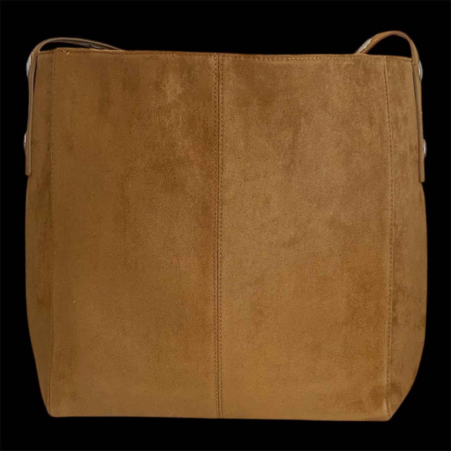Custom Suedette Large Tote Bag, "Forest Spirit Horse", hand-burned, one off design, Golden Tan colour
