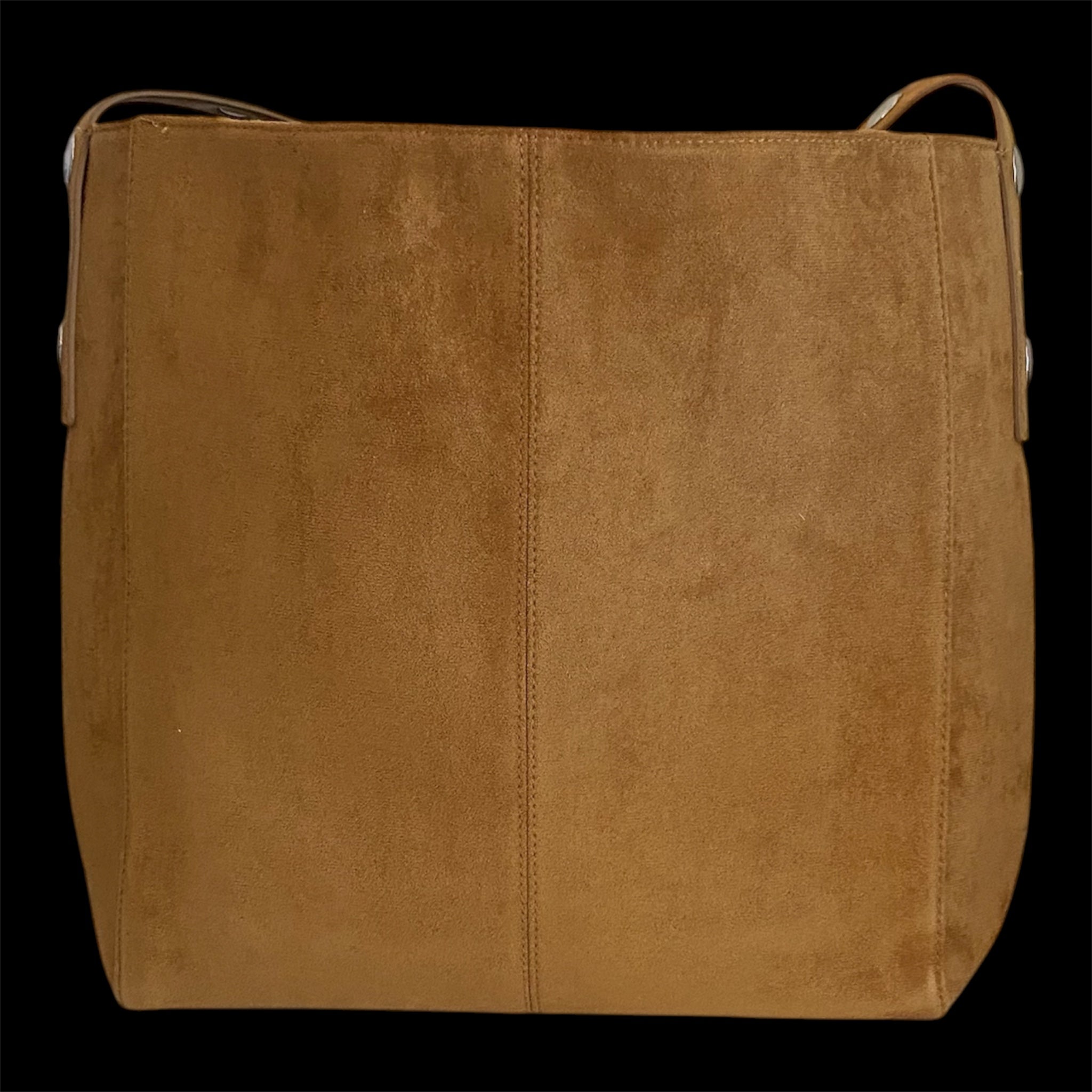 Custom Suedette Large Tote Bag, "Forest Spirit Horse", hand-burned, one off design, Golden Tan colour