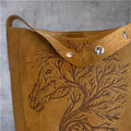 Custom Suedette Large Tote Bag, "Forest Spirit Horse", hand-burned, one off design, Golden Tan colour