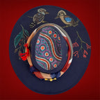 Australiana "Kookaburra Kingdom" OOAK Custom Hat in Navy size 57 fits most