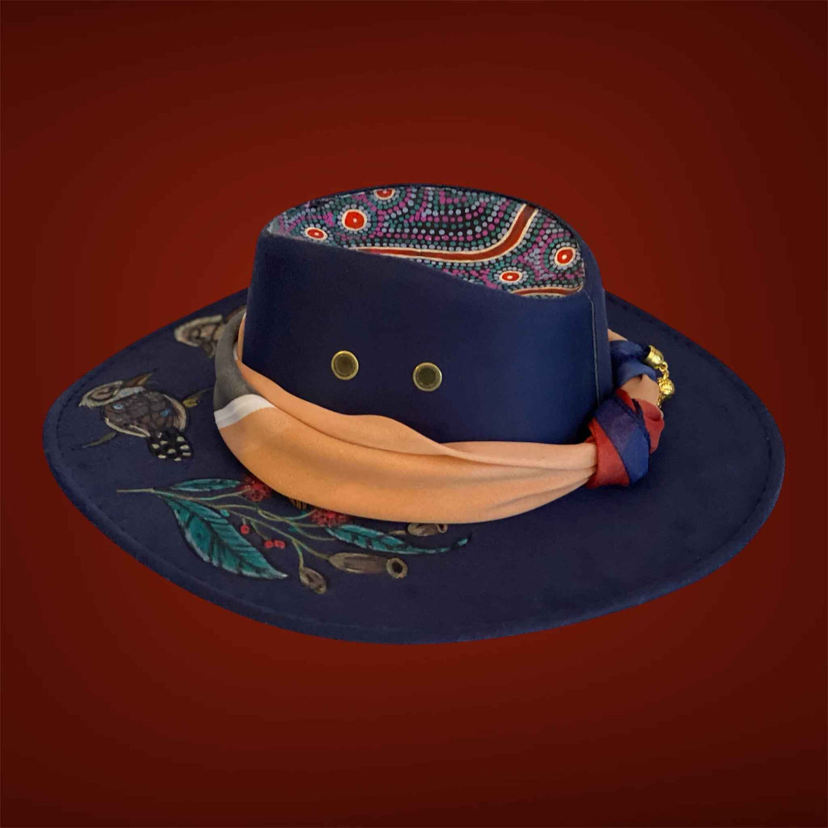 Kookaburra Kingdom: Unique Australiana Custom Felt Hat for Adventure Lovers