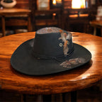 Australiana Man OOAK Custom Hat in Black size 57 fits most (Copy)