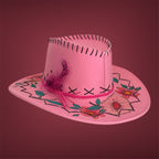 OOAK Custom Rancher Hat "Western Whimsy -  Flower Power"  handburned & handpainted, design