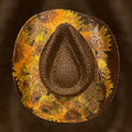 Decoupage Straw Cowboy  Hat: OOAK Custom Rancher Hat, Chocolate with Sunflowers