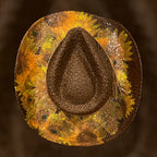Decoupage Straw Cowboy  Hat: OOAK Custom Rancher Hat, Chocolate with Sunflowers