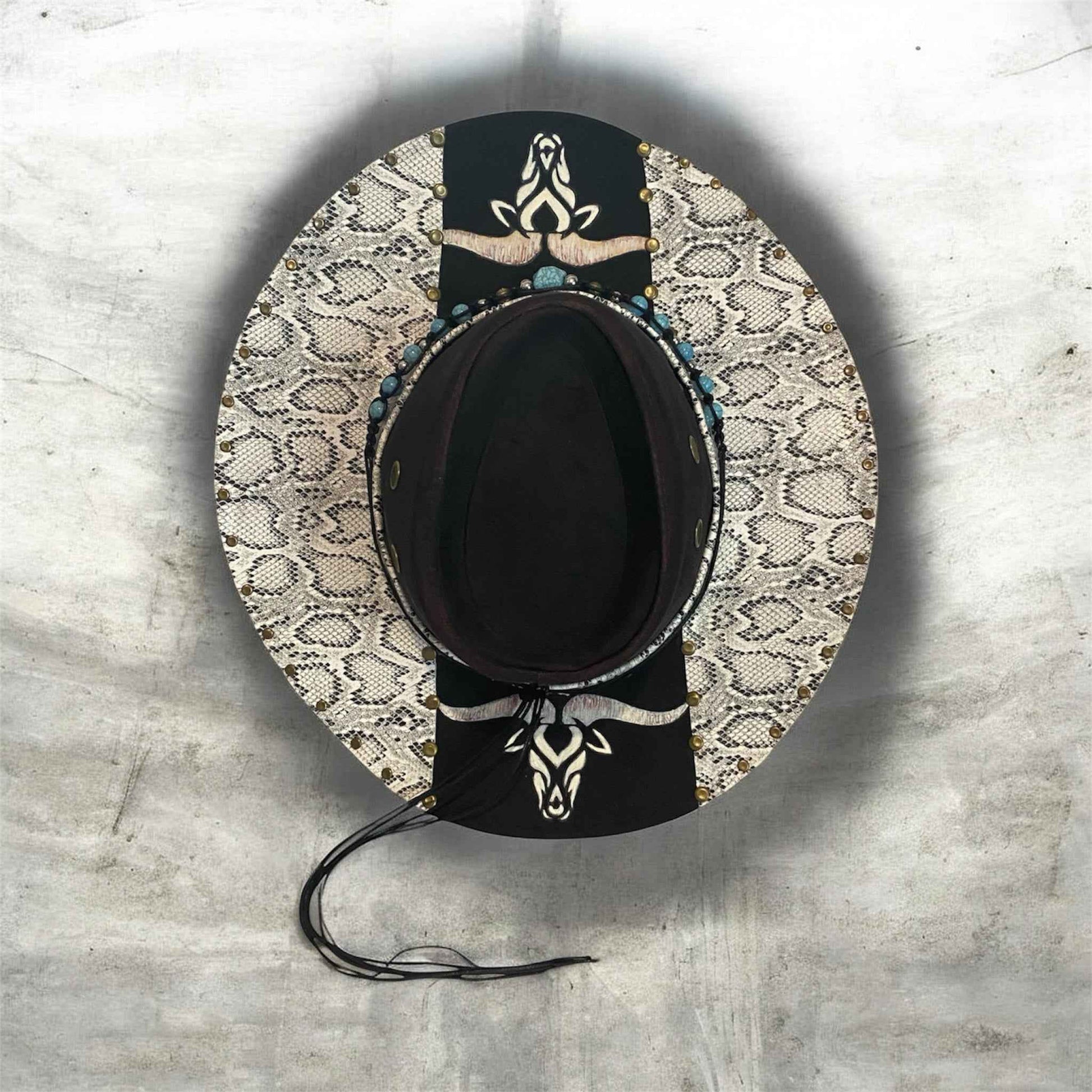 "Bull Python": Custom Snakeskin Lightweight Felt Hat, Western Block