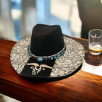 Snakeskin Custom Cowboy Hat in Black size 57 fits most