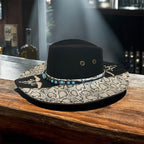 Snakeskin Custom Cowboy Hat in Black size 57 fits most