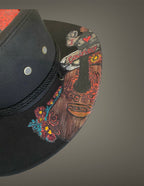 I Heart Country Custom Cowboy Hat, Black, Size 57, Handburned & Painted