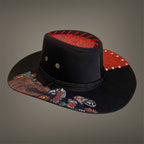 I Heart Country Custom Cowboy Hat, Black, Size 57, Handburned & Painted