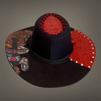 I Heart Country Custom Cowboy Hat, Black, Size 57, Handburned & Painted