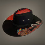 I Heart Country Custom Cowboy Hat, Black, Size 57, Handburned & Painted