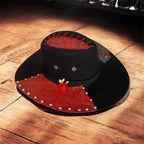 I Heart Country Custom Cowboy Hat, Black, Size 57, Handburned & Painted