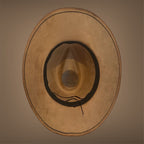 OOAK Custom Cowboy Hat "Girl You're On Fire!" Acorn Coloured Vegan Suede
