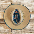 Custom Aussie Felt, "Cowboy Blue" in Ivory Cream, One of a Kind