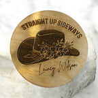 Wood-burned Plywood Bar Coasters, Assorted Designs