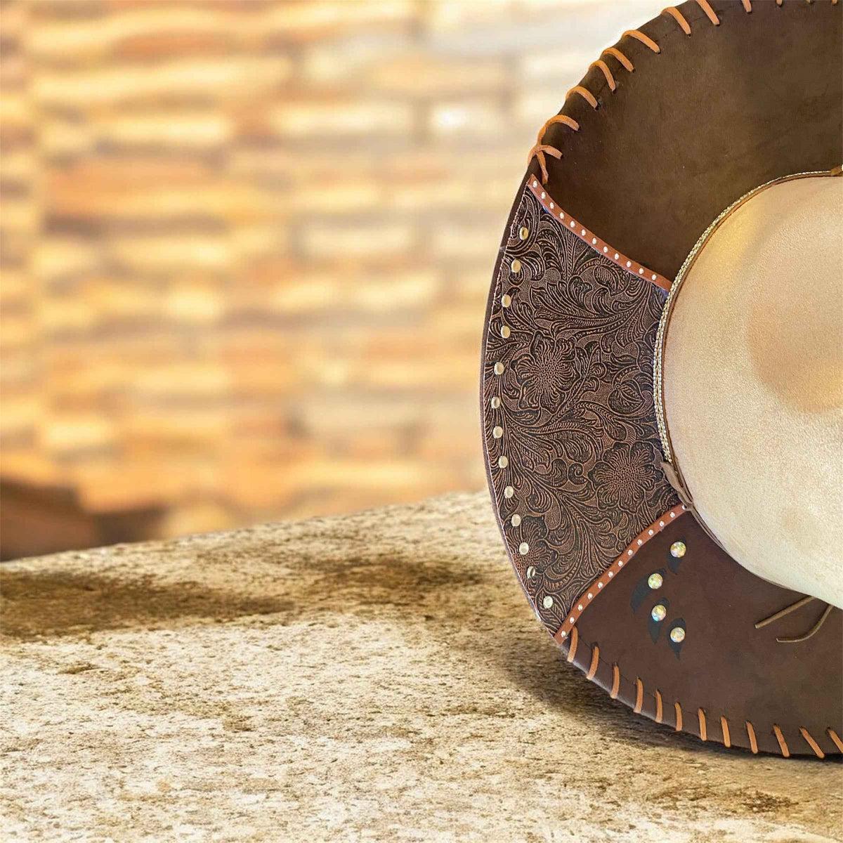 Elevate Your Style with the Custom Cowboy Hat with Diamante – Leather 'n' Lace Deluxe Suedette Design