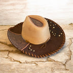 Vegan Suede Custom Cowboy Hat "Leather 'n' Lace" two-tone