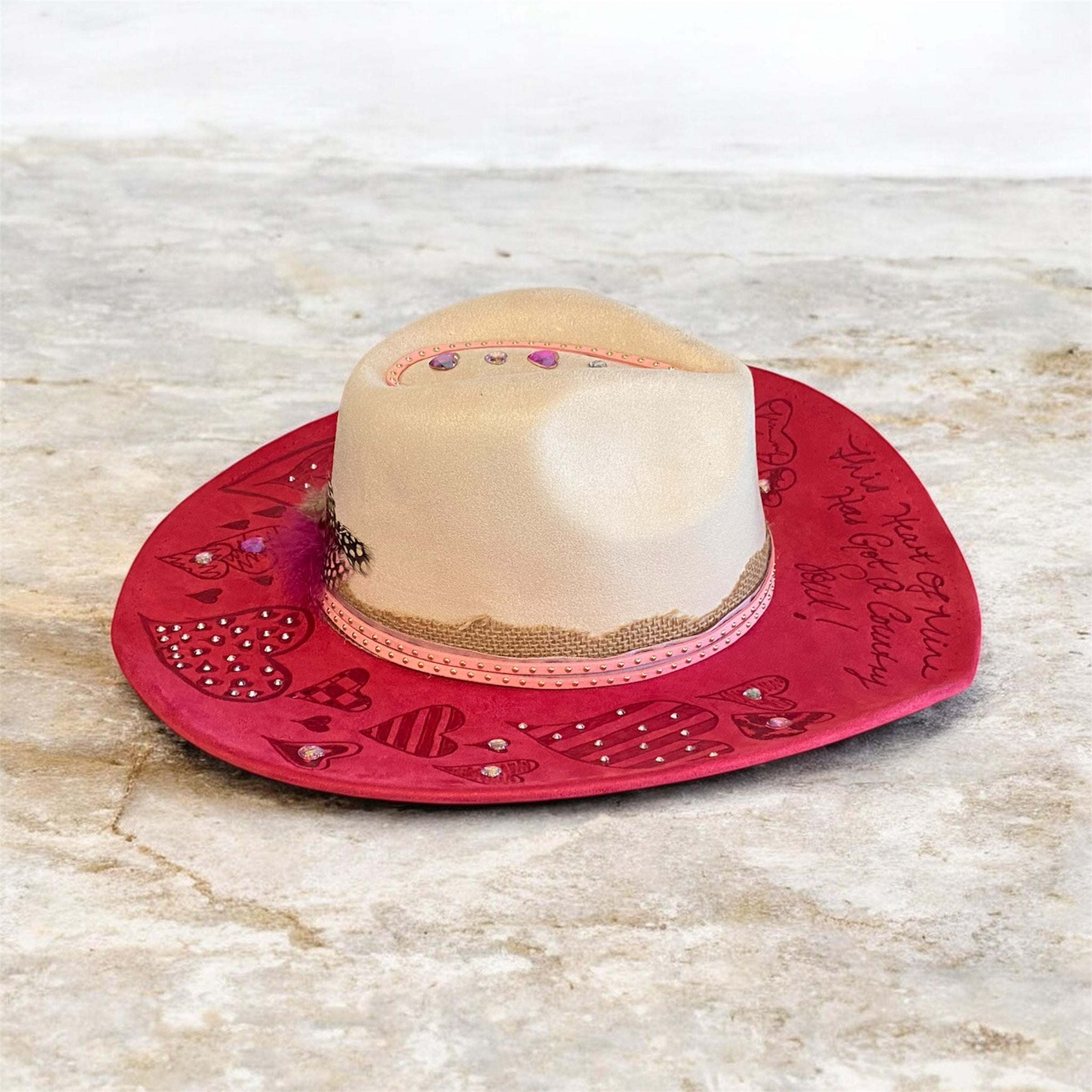 Vegan Suede Diamante Cowboy Hat: Country Soul