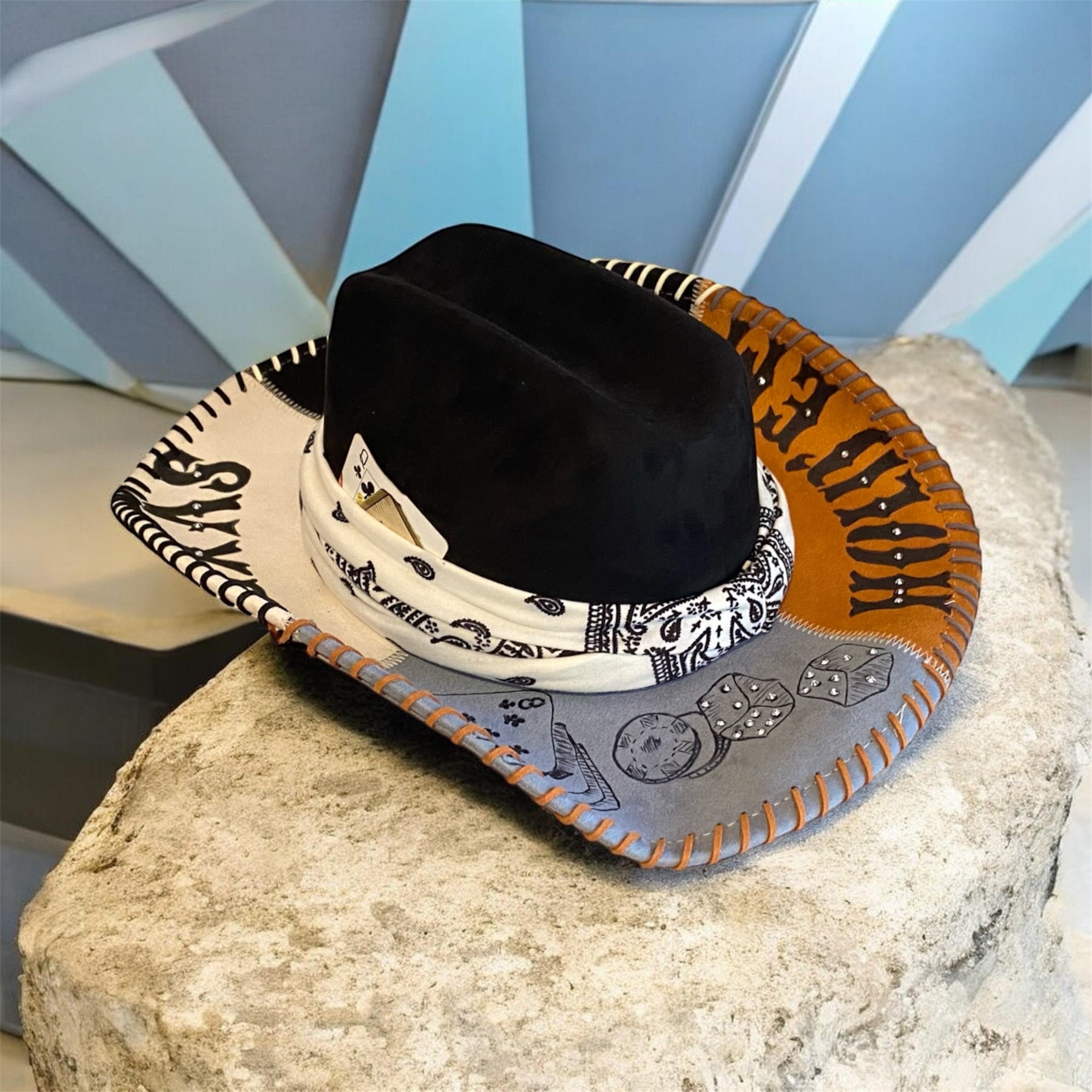Custom Cowboy Hat "Texas Hold 'Em" Cattleman Crown