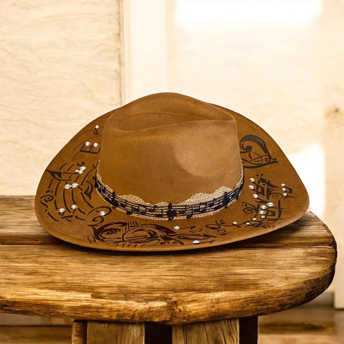 Stylish Festival Bundle 1: Hand-Burned Cowboy Hat & Bag Duo