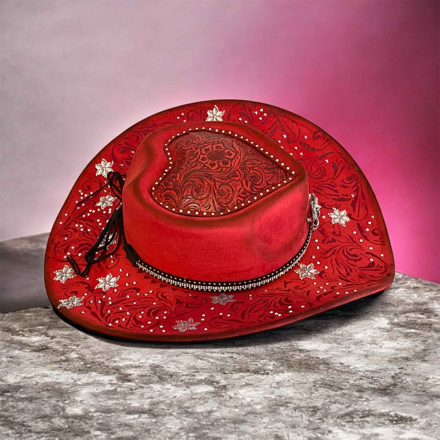 Heart's Desire Deluxe Suedette Custom Cowboy Hat – A Statement of Love and Style