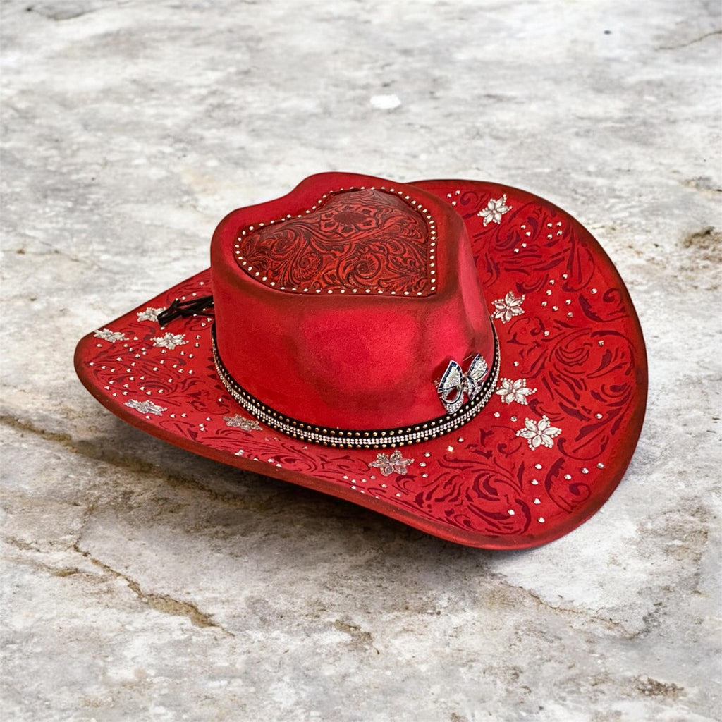 Vegan Suede Diamante Cowboy Hat: You Look Like You Love Me
