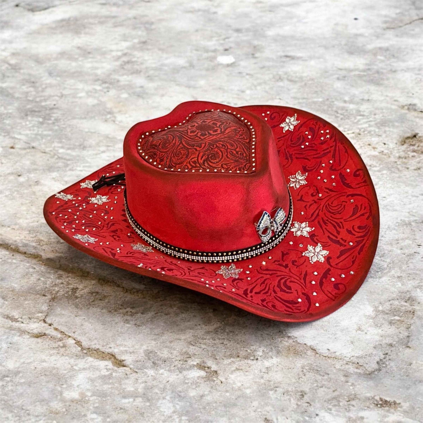 Heart's Desire Deluxe Suedette Custom Cowboy Hat – A Statement of Love and Style