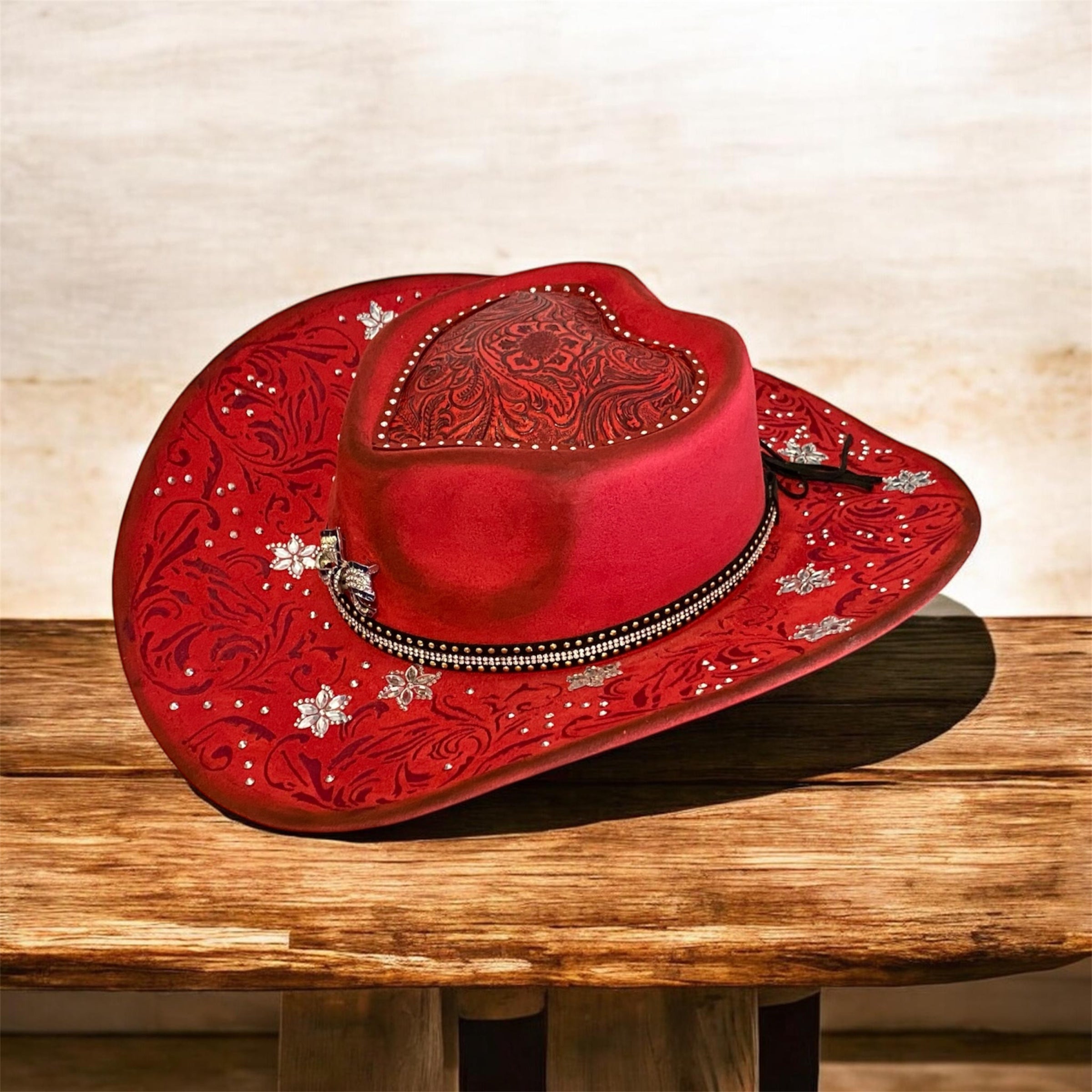 Vegan Suede Diamante Cowboy Hat: You Look Like You Love Me
