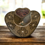 Vegan Suede Diamante Cowboy Hat: Diamonds & Dragonflies