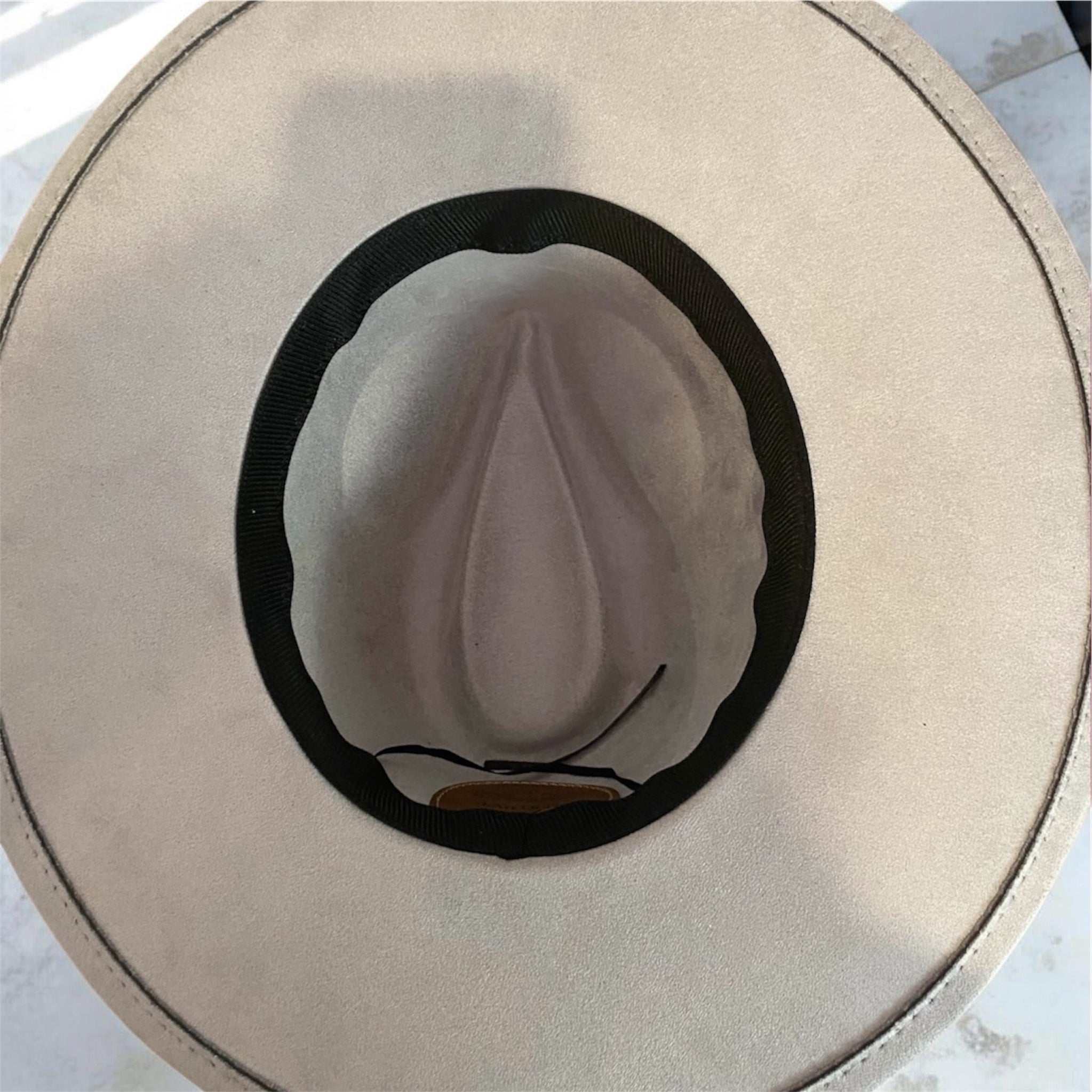 OOAK Custom Fedora Hat "Harlequin" Silver-Grey Coloured Vegan Suede