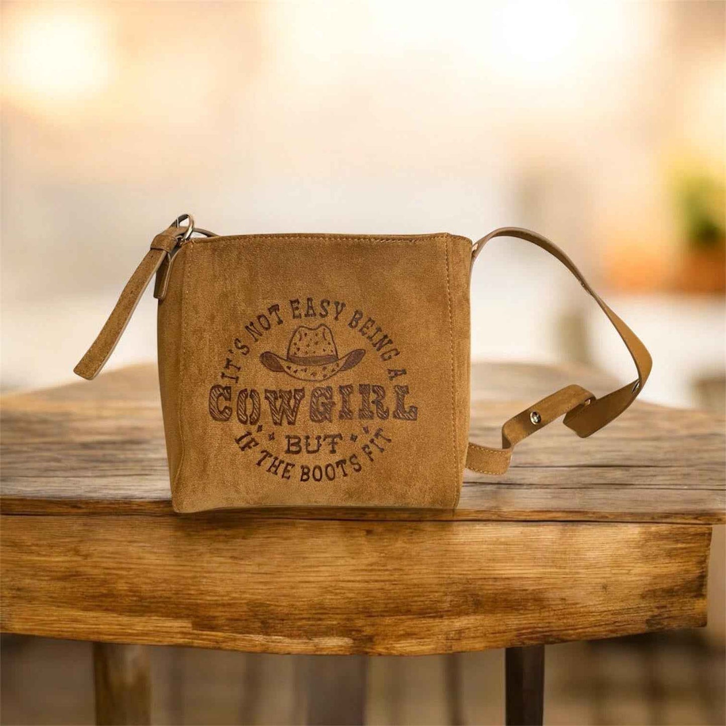 Stylish Festival Bundle 1: Hand-Burned Cowboy Hat & Bag Duo