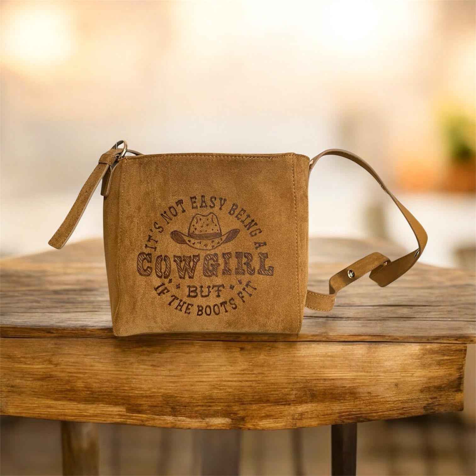 Stylish Festival Bundle 1: Hand-Burned Cowboy Hat & Bag Duo