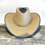 Custom Aussie Felt, "Cowboy Blue" in Ivory Cream, One of a Kind