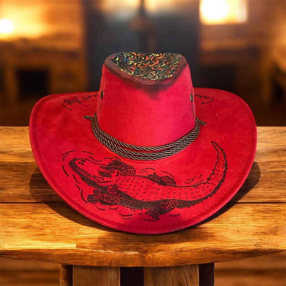 Aussie Croc-A-Gator "The Water's Fine" (Red : Custom Lightweight Felt Hat, Western Block