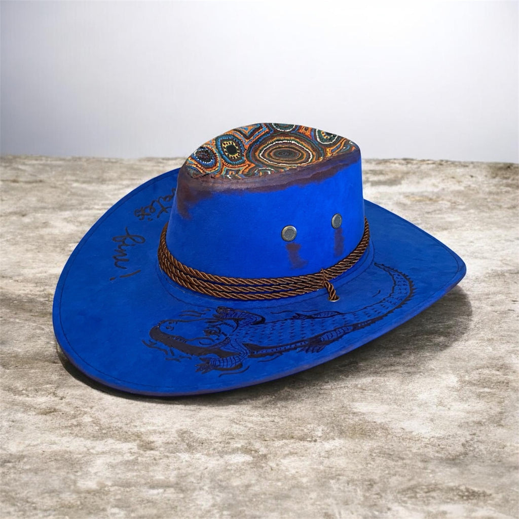 Aussie Croc-A-Gator "The Water's Fine" Blue custom Hat
