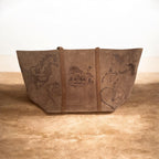 Custom Suedette Tote Bag, Wild Horses (Outlines), hand-burned, one off design, Large size