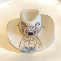Custom Aussie Felt Youth/Kids hat, "Angry Koala" in Ivory Cream, One of a Kind