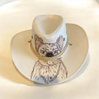 Custom Aussie Felt Youth/Kids hat, "Angry Koala" in Ivory Cream, One of a Kind