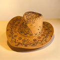 One off Youth/Kids "Wild West Whimsy", custom hat, handburned design.