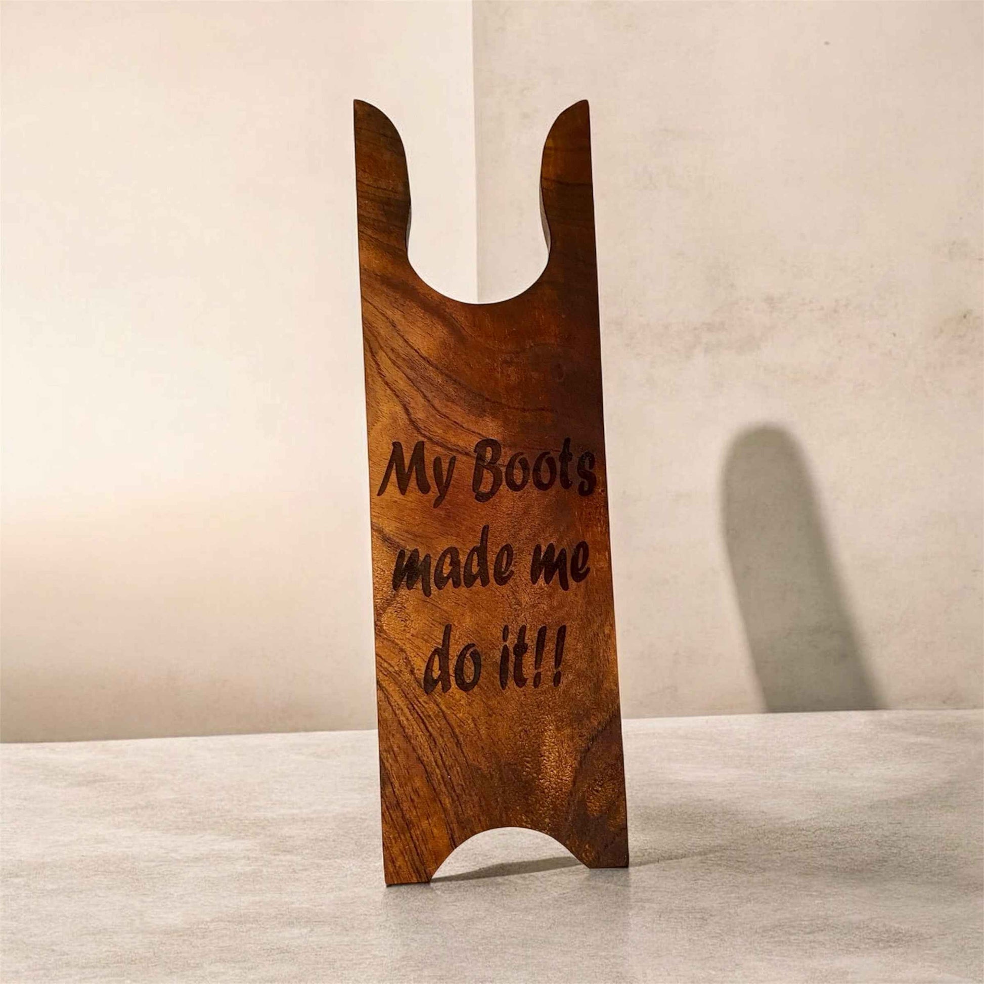 Handmade Woodburned Boot Jack - One-of-a-Kind Prototype with Charm
