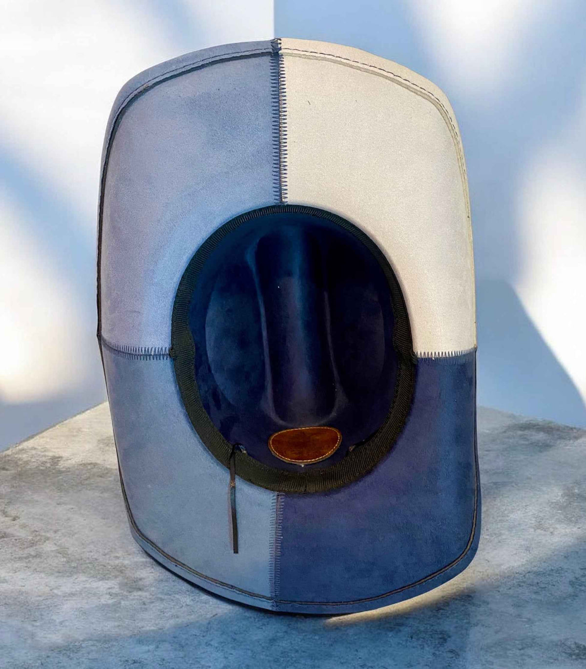 Deluxe Suedette Cowboy Hat - Mandala Blue, Stylish & Unique 4-Panel Design